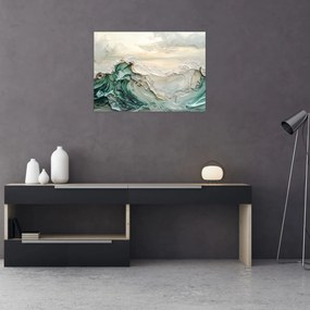 Tablou pe sticlă - Abstracție Marină 3D (70x50 cm)