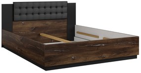 Pat matrimonial 180 cm Signat Typ 32 (Negru + Stejar flagstaff + fir argintiu). 1107661