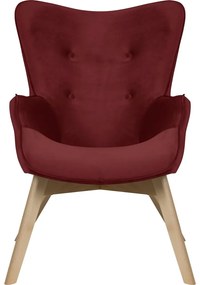 Fotoliu roșu cu tapițerie din catifea Niko – Ropez