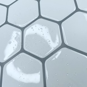 PIPPER | Placi de adeziv - mozaic 3D - Hexagoane albe 30,5 x 30,5 cm
