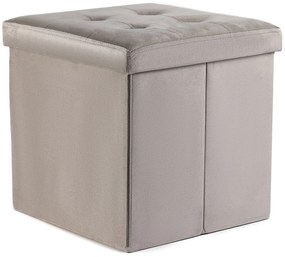 Taburet pliabil bej ZAREX VELVET L