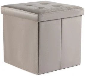 Taburet pliabil bej ZAREX VELVET L