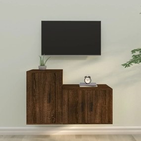 3188453 vidaXL Set dulapuri TV, 2 piese, stejar maro, lemn prelucrat