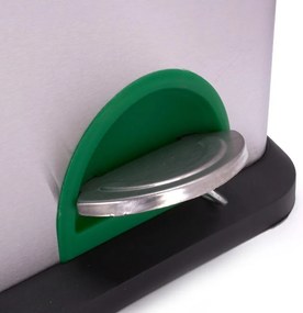 Coș de gunoi argintiu mat pentru reciclare/cu pedală 2x20 l din oțel Tri Selectif – MSV