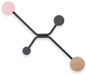 Cuier de perete cu detaliu roz Gazzda Hook, negru
