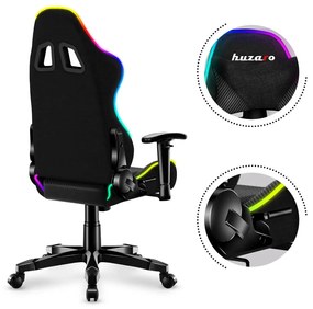 Scaun gaming pentru copii Rover 6 (negru + multicolor) (cu iluminat LED). 1087549