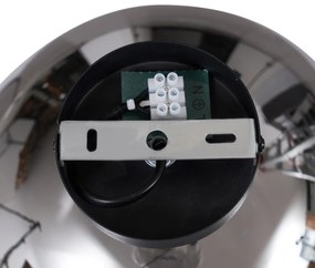 Plafonieră Art Deco neagră cu sticlă fumurie - Sandra