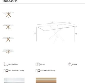 Masa dreptunghiulara design modern Veola auriu roze 140x95cm