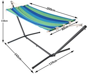 Deuba Hamac cu cadru metalic 200 x 80 cm - verde