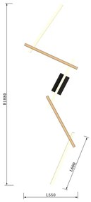 Aplică LED dimabilă Wofi 7021-506 RIMINI LED/57W/230V maro/negru