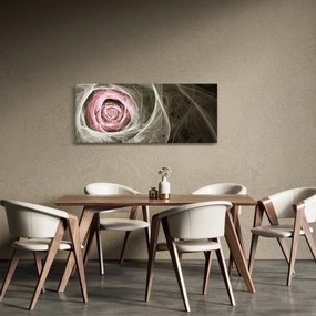 Tablou - Abstract trandafir roz deschis roz (120x50 cm)