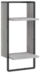 836301 vidaXL Raft de perete cu bară, gri sonoma, 30x25x30 cm