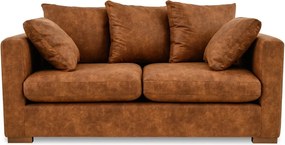 Canapea maro coniac cu tapițerie din imitație de piele 175 cm Hamburg – Scandic