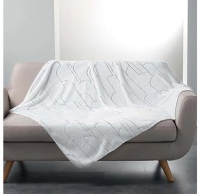 Pătură albă în stil scandinav cu model argintiu 125 x 150 cm