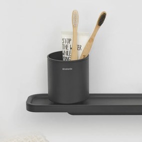 Brabantia MindSet suport periuță de dinți 1005684, Curățare ușoară, Deschidere largă, Acoperire minerală, Gri închis