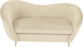 Canapea cu 2 locuri de design, ţesătură Velvet bej/gold crom auriu, EZIO TYP 2
