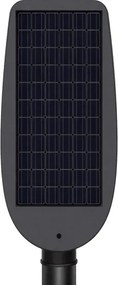 Lampă stradală solară LED VENICE, reglabilă, cu senzor, 50 W, baterie 4000 mAh, IP65, neagră + telecomandă