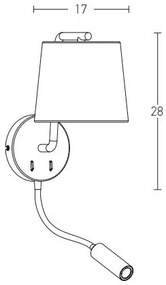 Aplica de perete moderna cu brat flexibil si reader LED Hotel