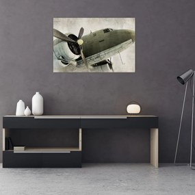 Tablou - Avion vechi cu elice (90x60 cm)