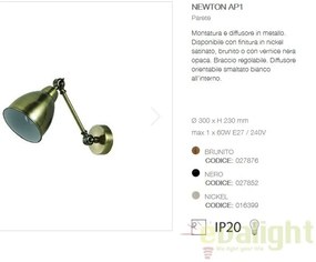 Aplica de perete cu brat reglabil, finisaj brunito, NEWTON AP1 027876
