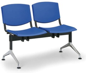 Bancă din plastic de design, 2 locuri, albastră