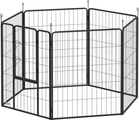 PawHut gard pentru câini, țarc pentru animale de companie, 6 panouri, oțel, pliabil, Gri | Aosom Romania