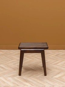 Scaun de dining pliabil din lemn de mango maro închis, cu spătar și șezut cu linii sculpturale, 80×50×91 cm, „Barista"