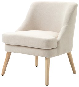 HOMCOM Fotoliu Scandinav Fotoliu confortabil pentru salon Fotoliu pentru dormitor Picioare din lemn masiv captuseala din material de in bej | Aosom Romania