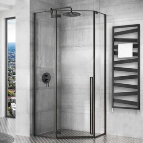 Cabina de dus Diamond negru mat 100x100 cm