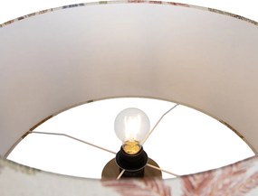 Lampă de podea din lemn cu abajur multicolor și cu imprimeu animalier 50cm - Tripod Classic