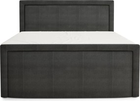 Pat boxspring gri antracit cu spațiu de depozitare 180x200 cm Fresco – Maison de Rêve