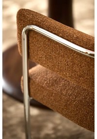 Scaun de sufragerie maro deschis cu cotiere tapițat Adante – Light &amp; Living