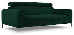 Canapea reglabilă cu suprafață de catifea Milo Casa Nico, verde închis