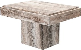 Masuta Laterala Design LUX, Travertin, Silver, Sartoria, 65x50cm
