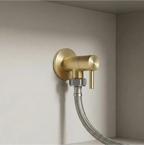 Robinet coltar 1 2   x 3 4   auriu periat