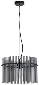 Lustra suspendata metal negru, tije din sticla Swizzle