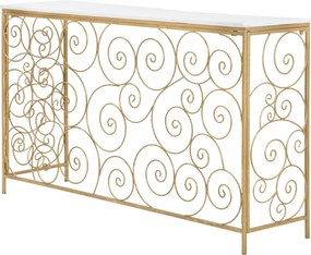 Consola Spiral, Mauro Ferretti, 140x36x82 cm, fier, auriu