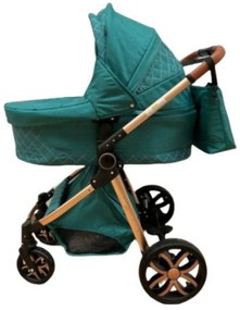 Carucior 3 in 1 cu landou, scoica si geanta, 0-36 luni, Turcoaz - CPC-11-turcoaz