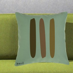 Perna Decorativa Abstract Linii Terracotta, 40x40 cm, Verde, Husa Detasabila, Perna Inclusa, BEKZ®