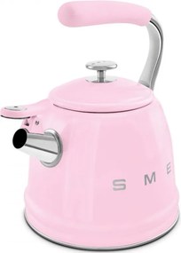 Ceainic cu fluier Smeg WKF01PK, 2,3 l, Inductie, Maner rece, Otel, Roz