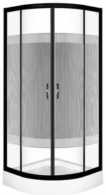 Cabină de duș curbată Xenia Duo Black 90 cu cădiță de duș