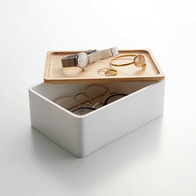 Cutie de depozitare albă cu capac 18.5x12.5x7 cm Rin – YAMAZAKI