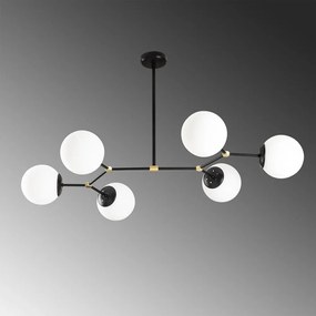 Lustră de 6 becuri Opviq lights Damar Horizontal, negru