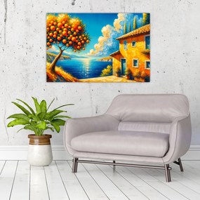 Tablou - Casă cu portocale II. (90x60 cm)