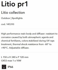 Proiector exterior cu tarus IP66 Litio pr1 BIANCO