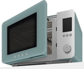 Cuptor cu microunde combinat cu aer cald SMEG Collezione MOC02EGMEU, 900 W, 27 l, 25 de programe, închidere lină, setări personalizate, verde