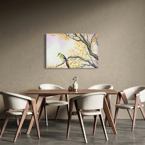 Tablou - Pasăre în copac,acuarelă (90x60 cm)