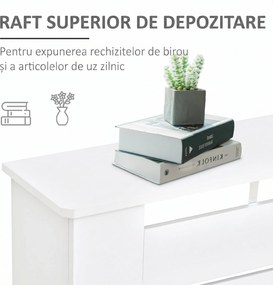 HOMCOM Mască de Calorifer cu Lamele și Raft din Lemn Alb 172x19x81 cm | Aosom Romania