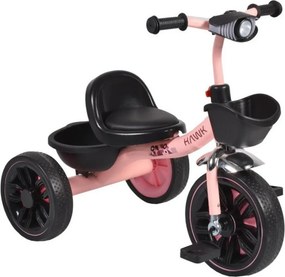 Tricicleta cu pedale NOVOKIDS™ Hawk Trike , Cu melodii si lumini, Doua cosulete pentru jucarii, Max 25 kg, Roti din cauciuc EVA, Cadru metalic, Far