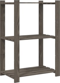 vidaXL Suport de depozitare 3 niveluri gri 60x38x90 cm lemn masiv pin